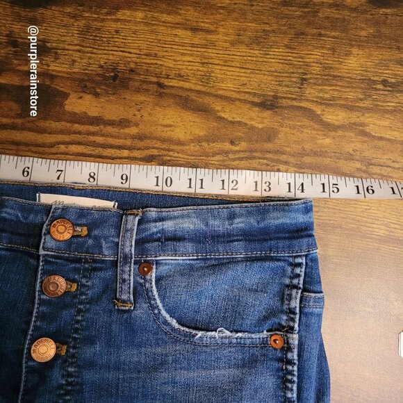 Madewell Jeans 28 Button Fly Skinny 10" High Rise Rosecliff Wash H6319 Stretch - Picture 7 of 12
